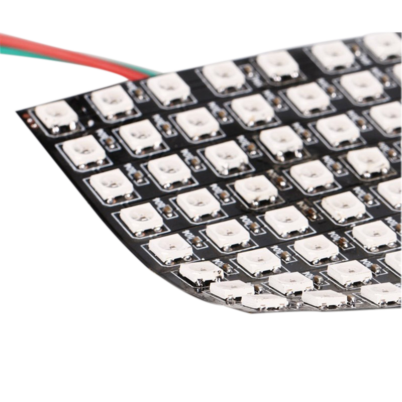 DC5V 0.26x0.26Ft WS2812B Full Color Digital Addressable Flexible LED Display Screen - Built in 64 Pixel Dot Matrix Display DC5V 0.26x0.26Ft WS2812B Full Color Digital Addressable Flexible LED Display Screen - Built in 64 Pixel Dot Matrix Display
